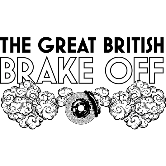 The Great British Brake Off Parody Logo Die-cut Sticker, 120mm wide