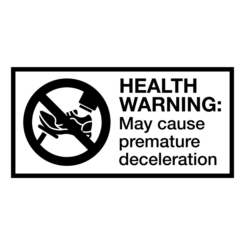 Health Brake Lettering TLBS Health Warning Die-cut Sticker, 120mm wide – The Late Brake Show